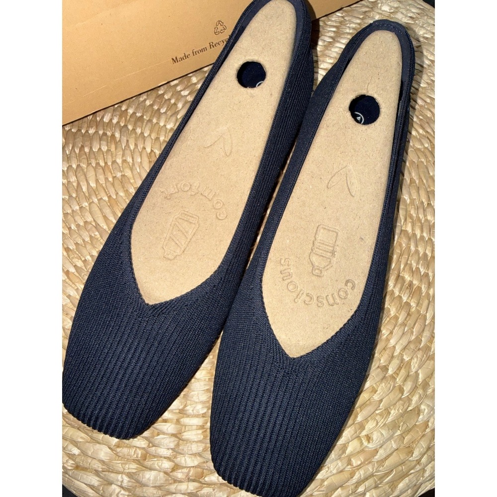 VIVAIA Margot 2.0 Navy Knit Flats Sustainable Comfort Slip-On EU/41W US/10W - Picture 6 of 11